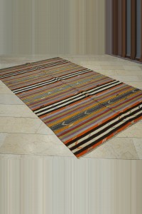 Striped Turkish Kilim Rug 6x10 Feet  175,298 - Turkish Kilim Rug  $i