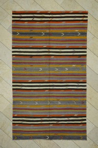 Turkish Kilim Rug Striped Turkish Kilim Rug 6x10 Feet  175,298
