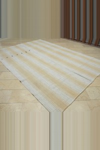 Striped Turkish Kilim Rug 7x11 Feet  222,330 - Grey Turkish Rug  $i