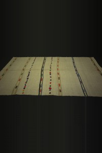 Striped Turkish Organic Hemp Kilim Rug 5x9 150,280 - Turkish Hemp Rug $i