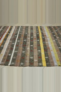 Striped Vintage Turkish Kilim Rug 7x9 196,288 - Turkish Kilim Rug  $i