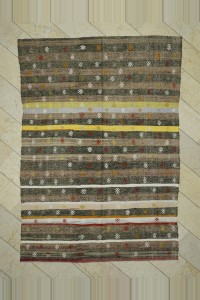 Turkish Kilim Rug Striped Vintage Turkish Kilim Rug 7x9 196,288