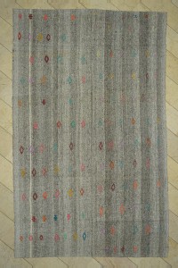 Grey Turkish Rug Swedish Style Turkish Gray Kilim Rug 7x12 Feet  224,372