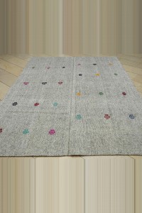 Swedish Style Turkish Gray Kilim Rug 7x9 Feet 202,290 - Grey Turkish Rug $i