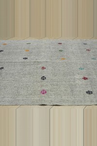 Swedish Style Turkish Gray Kilim Rug 7x9 Feet 202,290 - Grey Turkish Rug $i