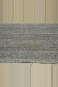 Swedish Style Turkish Kilim Rug 7x10 Feet  200,294 - Grey Turkish Rug  $i