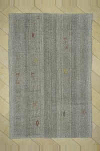 Grey Turkish Rug Swedish Style Turkish Kilim Rug 7x10 Feet  200,294