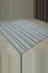 Tribal Grey Kilim Rug 7x9 Feet 220,261 - Grey Turkish Rug  $i