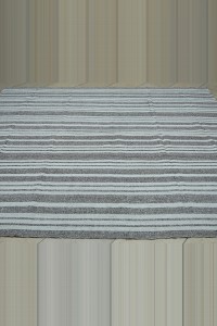 Tribal Grey Kilim Rug 7x9 Feet 220,261 - Grey Turkish Rug  $i