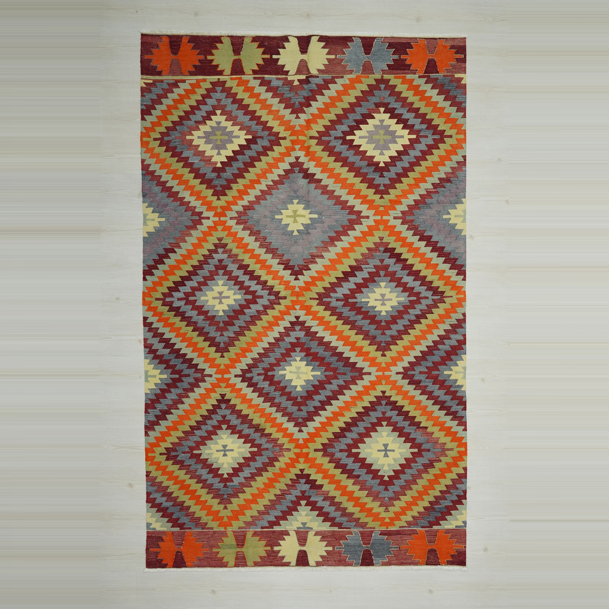 Turkish Denizli Cal Kilim Rug 6x9 178,292 - Turkish Kilim Rug