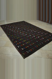 Turkish Embroidered Kilim Rug 7x10 203,305 - Goat Hair Rug $i