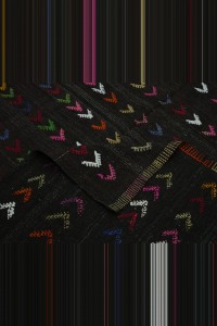 Turkish Embroidered Kilim Rug 7x10 203,305 - Goat Hair Rug $i