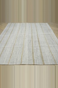 Turkish Flat Weave Cotton Kilim Rug 7x9 227,283 - Grey Turkish Rug $i