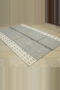 Turkish Gray Kilim Rug 6x9 Feet 188,272 - Grey Turkish Rug $i