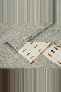 Turkish Gray Kilim Rug 6x9 Feet 188,272 - Grey Turkish Rug $i