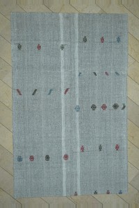 Grey Turkish Rug Turkish Gray Kilim Rug 7x11 Feet  210,335