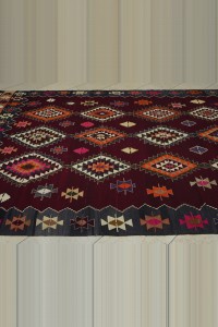 Turkish Semi Old Balikkesir Kilim Rug 7x10  216,308 - Turkish Kilim Rug  $i