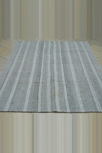 Turkish Striped Kilim Rug 6x8 Feet 176,230 - Grey Turkish Rug  $i