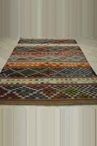 Turkish Striped Kilim Rug 6x9  189,282 - Turkish Kilim Rug  $i
