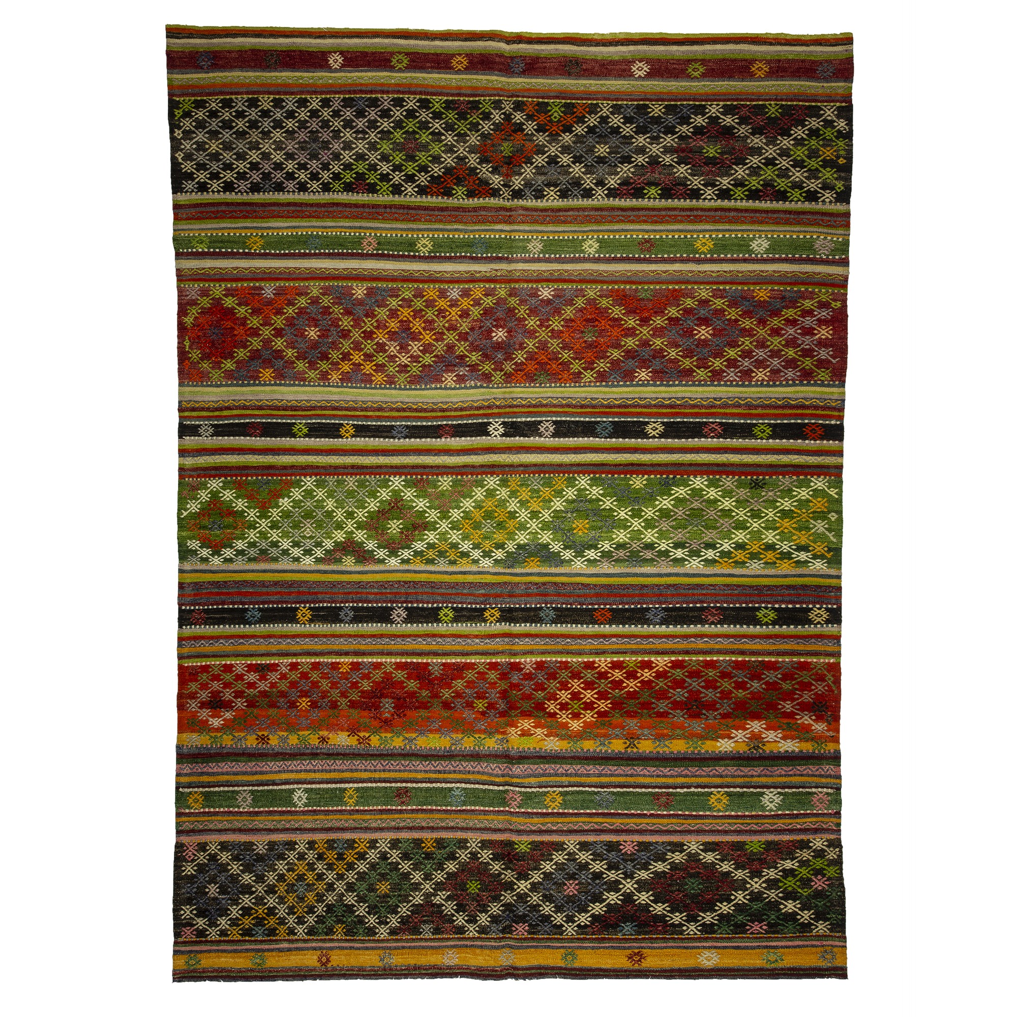 Turkish Striped Kilim Rug 6x9 Feet  193,272 - Turkish Kilim Rug