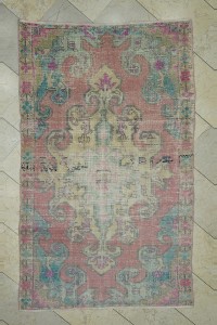 Turkish Vintage Rug 4x7 Feet 124,213 - Oushak Rug  $i