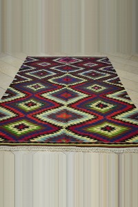 Turkish Zigzag Kilim Rug 6x8 Feet 173,254 - Turkish Kilim Rug  $i