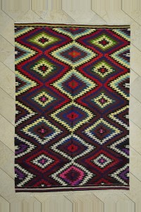 Turkish Kilim Rug Turkish Zigzag Kilim Rug 6x8 Feet 173,254