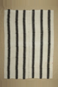 Turkish Hemp Rug Vertical Striped Hemp Area Rug 7x9 Feet 205,282