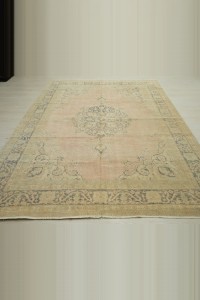 Vintage Faded Oushak Rug 7x9 Feet 198,284 - Oushak Rug $i