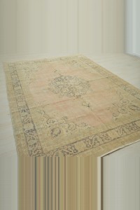 Vintage Faded Oushak Rug 7x9 Feet 198,284 - Oushak Rug $i