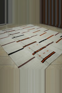 Vintage Hemp Kilim Rug 10x11 300,343 - Turkish Hemp Rug $i