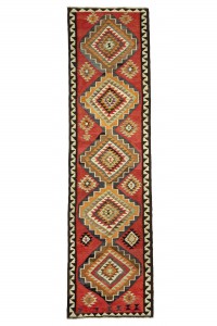 Turkish Rug Runner Vintage Kilim Rug Runner 3x12 Feet 96,351