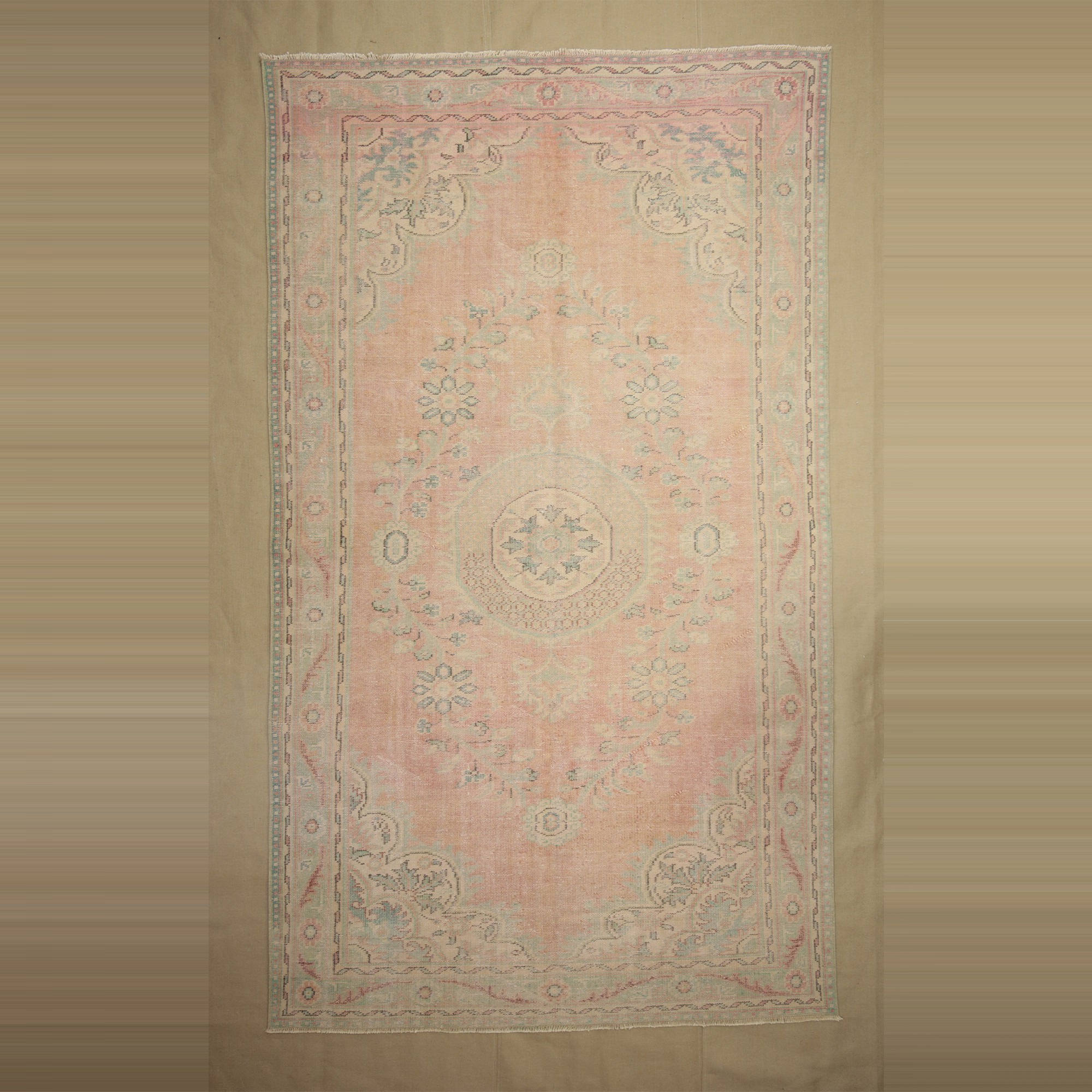 Vintage Oushak Carpet Rug 6x11 185,325 - Oushak Rug 