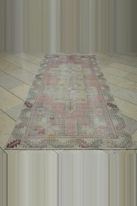 Vintage Oushak Rug 4x9 Feet 120,270 - Turkish Carpet Rug $i