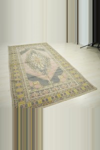 Vintage Oushak Rug 5x9 154,280 - Turkish Carpet Rug $i