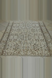 Vintage Turkish Area Rug 5x6 Feet 154,193 - Oushak Rug $i