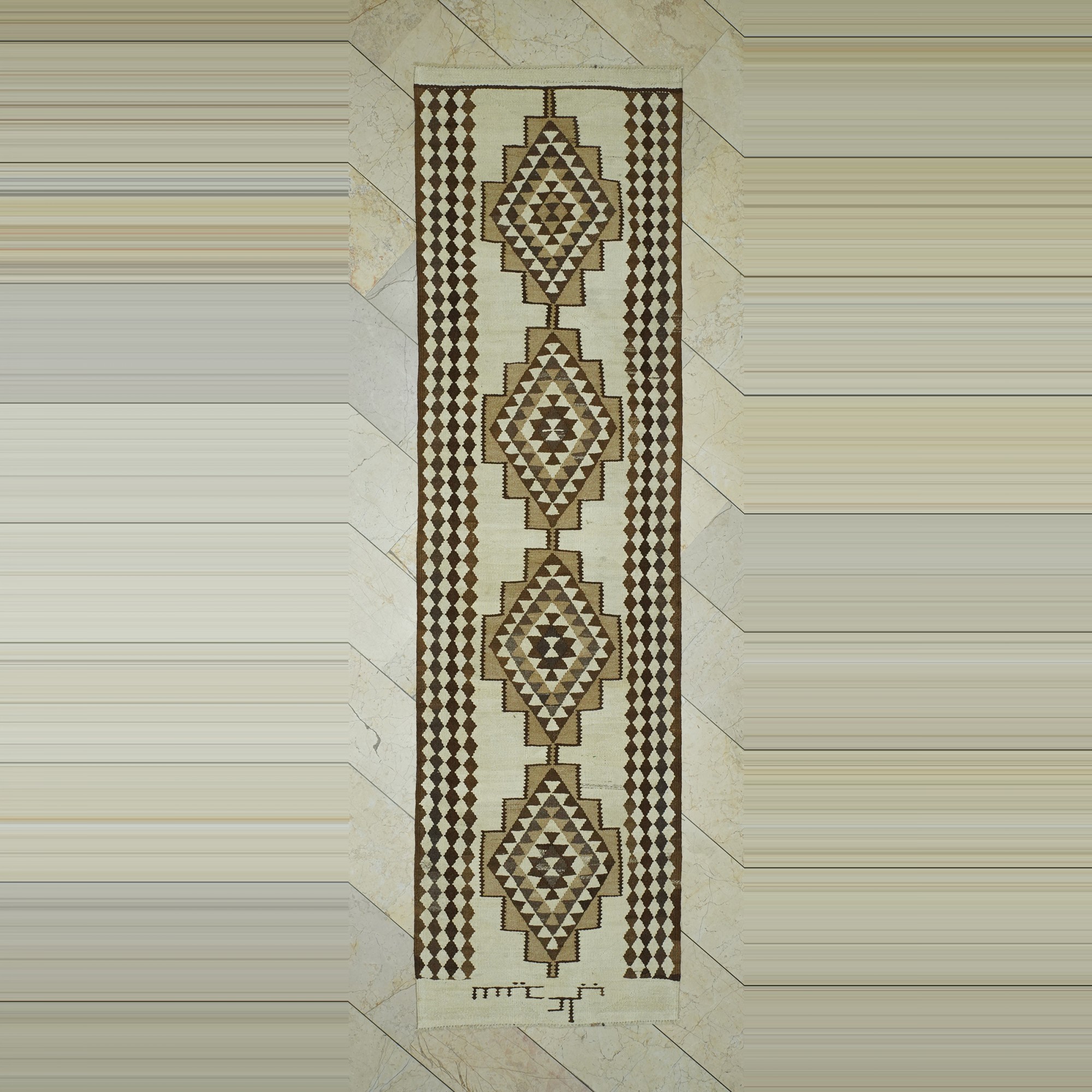 Vintage Turkish Kilim Runner 3x11 Feet 90,325 - Turkish Rug Runner