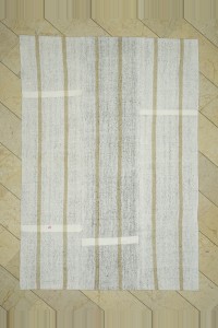 Grey Turkish Rug White And Light Brown Turkish Cotton Kilim Rug 6x8 176,258