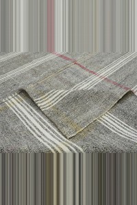 White And Red Stripe Turkish Gray Rug 7x10 Feet  227,315 - Grey Turkish Rug  $i