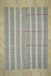 Grey Turkish Rug White And Red Stripe Turkish Gray Rug 7x10 Feet  227,315