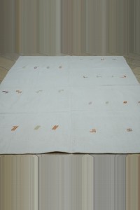 White Cotton On Cotton Rug 7x9 Feet 200,260 - Turkish Natural Rug  $i