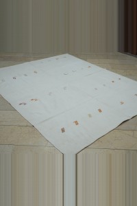 White Cotton On Cotton Rug 7x9 Feet 200,260 - Turkish Natural Rug  $i