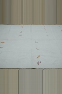 White Cotton On Cotton Rug 7x9 Feet 200,260 - Turkish Natural Rug  $i