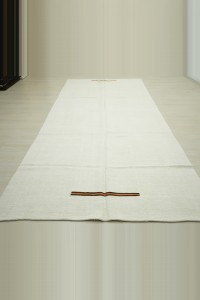 White Turkish Organic Hemp Kilim Rug 5x11 Feet  158,343 - Turkish Hemp Rug  $i