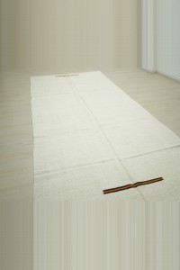 White Turkish Organic Hemp Kilim Rug 5x11 Feet  158,343 - Turkish Hemp Rug  $i