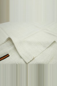 White Turkish Organic Hemp Kilim Rug 5x11 Feet  158,343 - Turkish Hemp Rug  $i