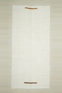 White Turkish Organic Hemp Kilim Rug 5x11 Feet  158,343 - Turkish Hemp Rug  $i