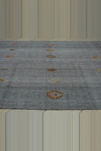 Wool Embrodiery on Grey Rug 8x10 Feet 227,294 - Grey Turkish Rug  $i