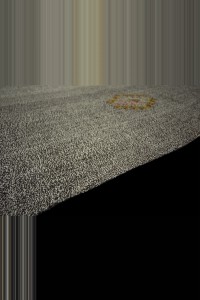 Wool Embrodiery on Grey Rug 8x10 Feet 227,294 - Grey Turkish Rug  $i