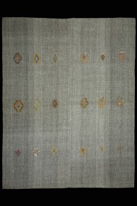 Grey Turkish Rug Wool Embrodiery on Grey Rug 8x10 Feet 227,294
